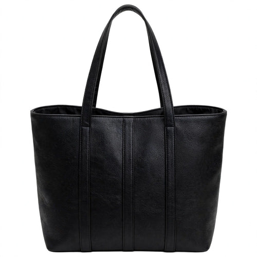 Black Juniper Textured Tote Bag - Back view