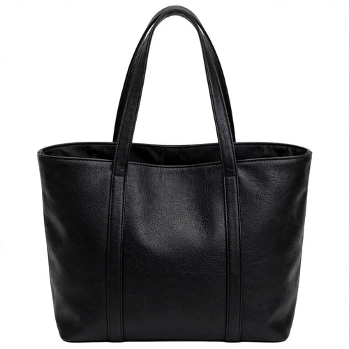 Black Juniper Textured Tote Bag - Front view