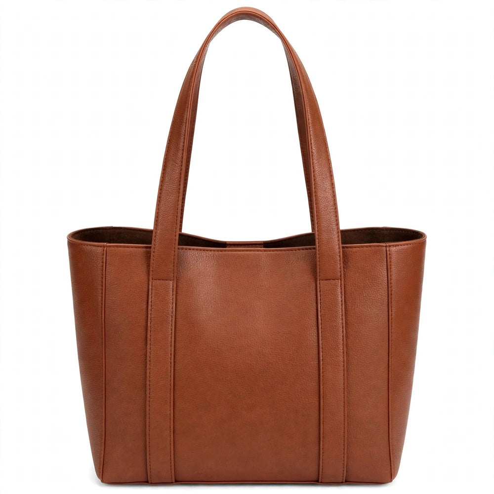 Cognac Briar Buckle Tote Bag - Back