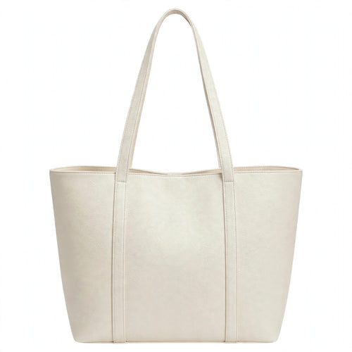 Cream Linnea Wide Tote Bag - back view