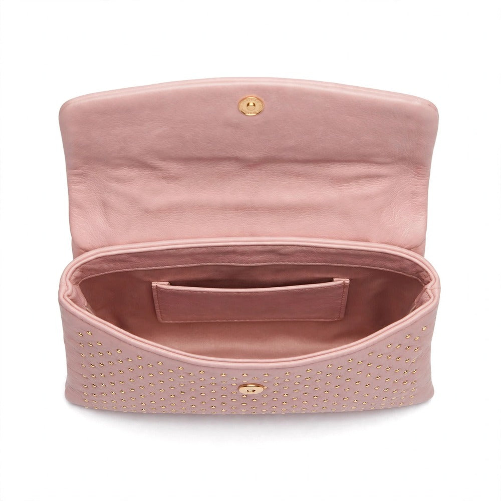 Blush Maren Embellished Clutch open view