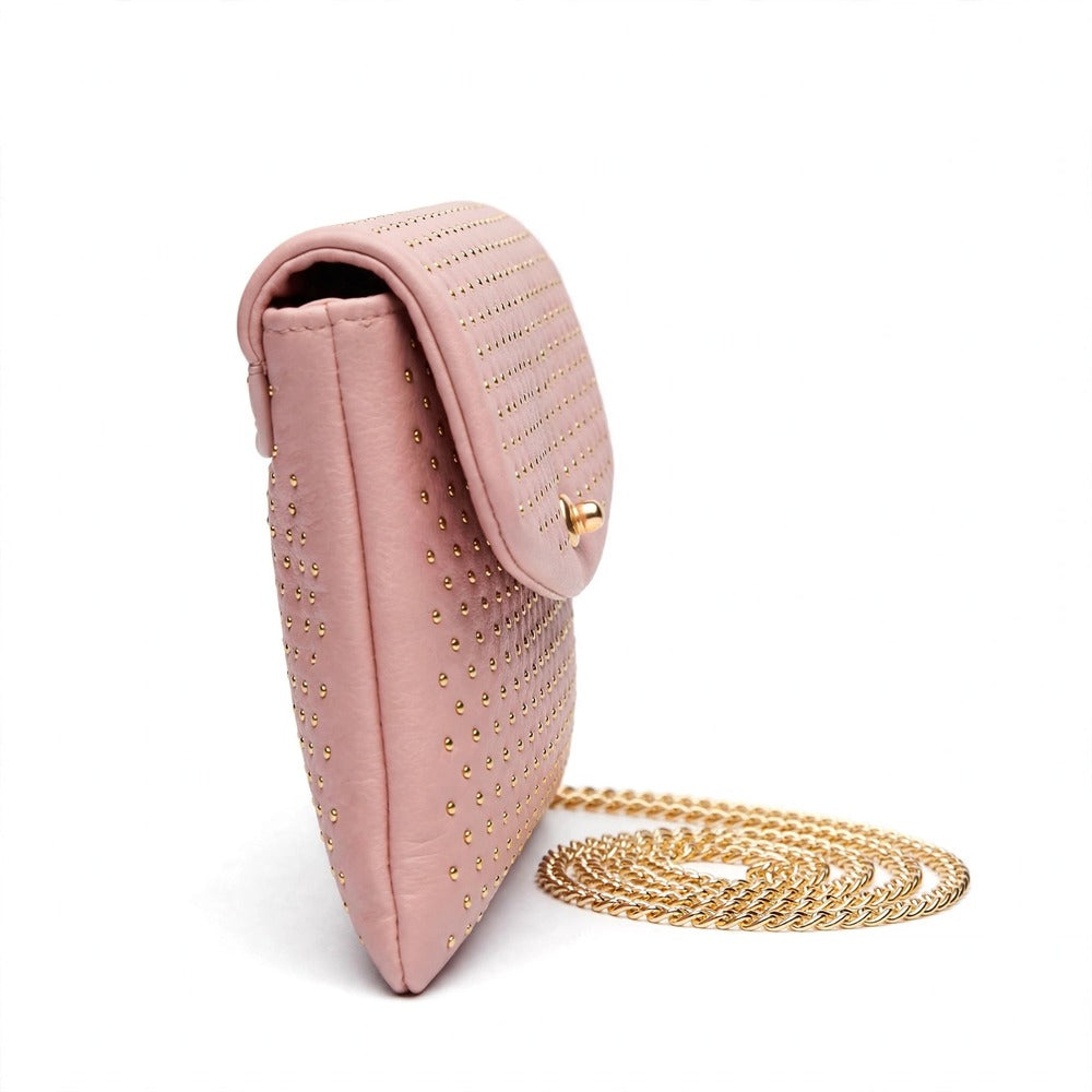 Blush Maren Embellished Clutch side view